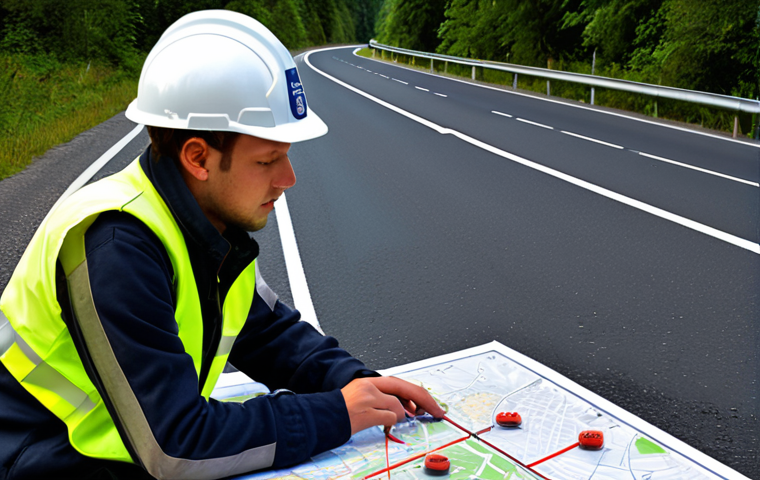 **Image Prompt:** A road safety expert analyzing accident data on a QGIS map, highlighting accident hotspots. Modern data visualization techniques, emphasizing data-driven decision making for road safety improvements.
