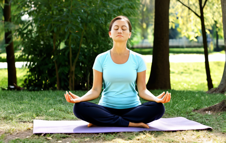 Mindful Meditation**
"A professional woman in a comfortable, fully clothed yoga outfit, sitting in a serene park setting, meditating with eyes closed, sunlight filtering through the trees, safe for work, appropriate content, perfect anatomy, natural pose, professional photography, high quality, fully clothed, modest clothing, family-friendly, calm expression, well-formed hands, proper finger count, natural body proportions."
**