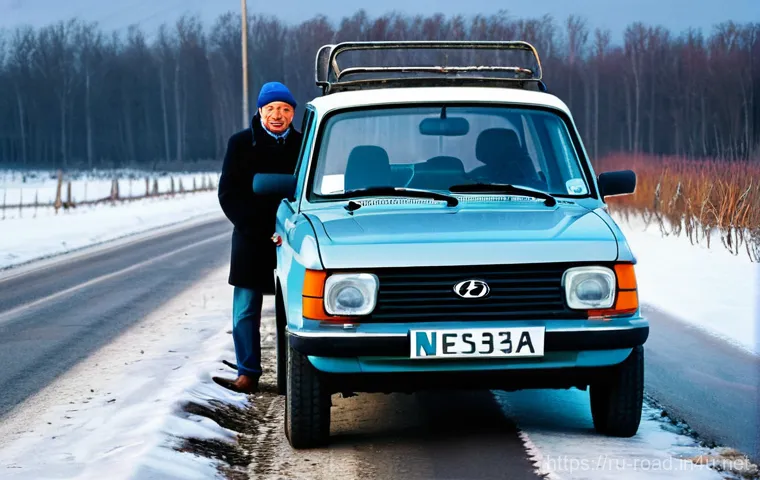 도로교통사 실무에서의 윤리적 딜레마 - **Image Prompt:** A clean and well-lit parking lot outside a typical Russian "Pyaterochka" or "Magni...