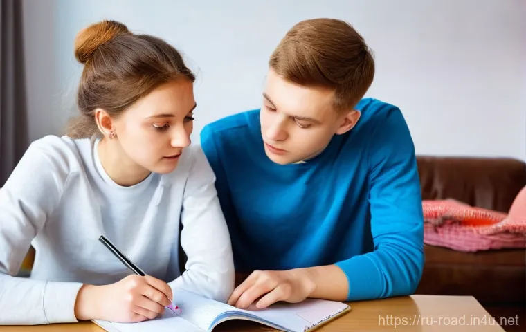 도로교통사 시험 준비를 위한 스터디 그룹 - **Prompt 1: Collaborative PDD Study Session in a Russian Apartment**
"A group of three young Rus...