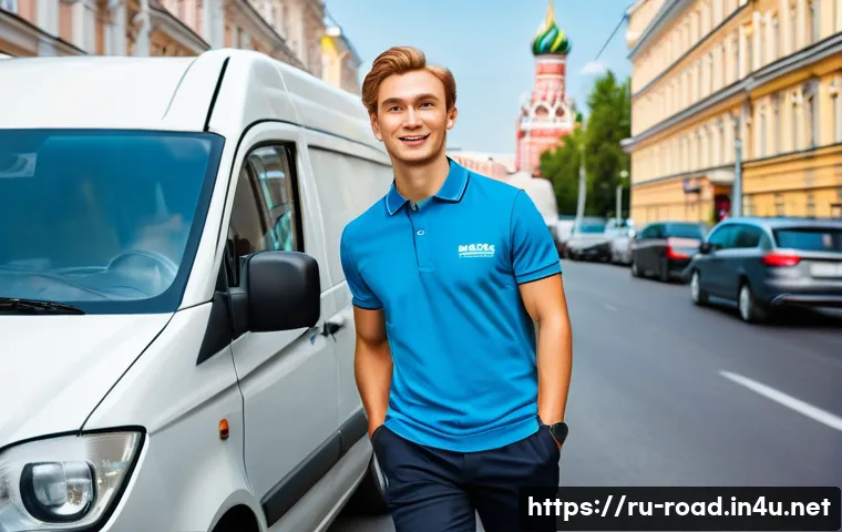 도로교통사 실습 경험이 커리어에 미치는 영향 - **Prompt:** A young male courier, early 20s, with a friendly and focused expression, confidently dri...