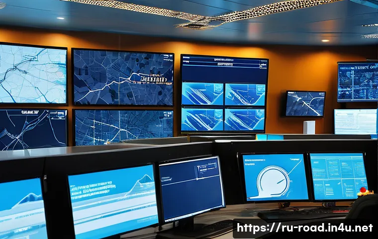 도로교통사 자격증 취득 후의 직업 선택 전략 - A professional traffic management specialist working inside a modern government traffic control cent...