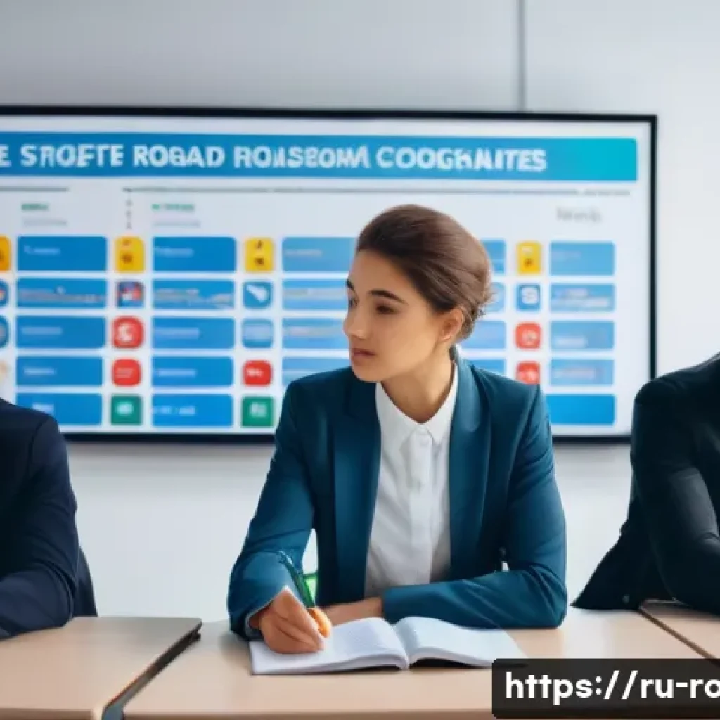 도로교통사 시험에서 주의해야 할 점 - A detailed scene showing a diverse group of Russian driving exam candidates in a modern classroom se...