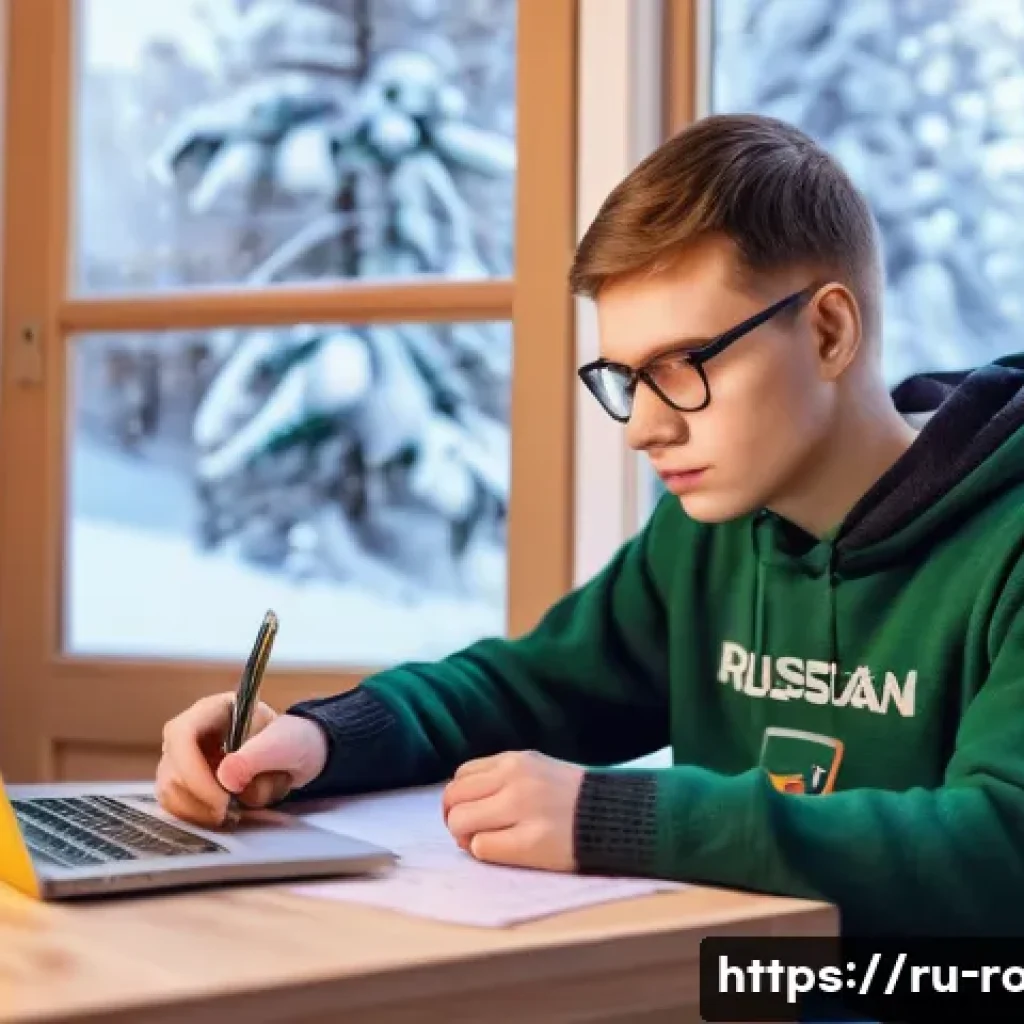 도로교통사 필기시험 대비를 위한 학습 자료 추천 - A cozy study environment featuring a young adult Russian learner sitting at a wooden desk with a lap...
